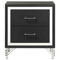 Lucia 2-drawer Nightstand Bedside Table Black