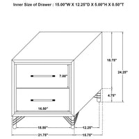 Lucia 2-drawer Nightstand Bedside Table Black