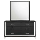Lucia 6-drawer Dresser and Mirror Black