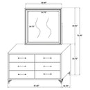 Lucia 6-drawer Dresser and Mirror Black
