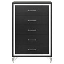 Lucia 5-drawer Bedroom Chest of Drawers Black