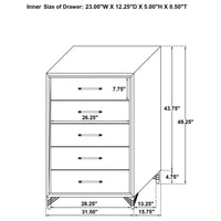 Lucia 5-drawer Bedroom Chest of Drawers Black