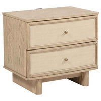 Kailani 2-drawer Nightstand Bedside Table Beige Oak