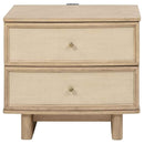 Kailani 2-drawer Nightstand Bedside Table Beige Oak
