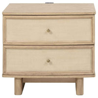 Kailani 2-drawer Nightstand Bedside Table Beige Oak