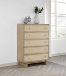 Kailani 5-drawer Bedroom Chest of Drawers Beige Oak - Home & Sleep Outlet