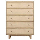 Kailani 5-drawer Bedroom Chest of Drawers Beige Oak - Home & Sleep Outlet