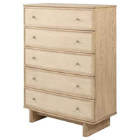Kailani 5-drawer Bedroom Chest of Drawers Beige Oak - Home & Sleep Outlet