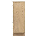 Kailani 5-drawer Bedroom Chest of Drawers Beige Oak - Home & Sleep Outlet