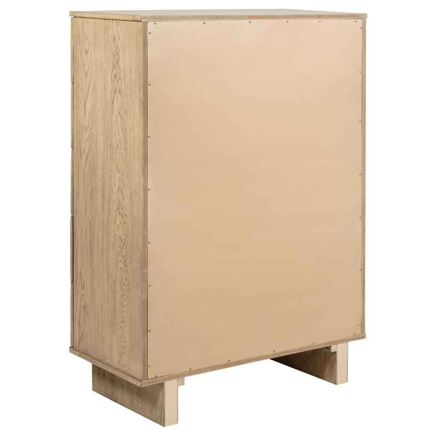 Kailani 5-drawer Bedroom Chest of Drawers Beige Oak - Home & Sleep Outlet