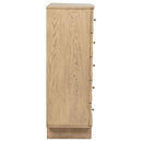 Kailani 5-drawer Bedroom Chest of Drawers Beige Oak - Home & Sleep Outlet