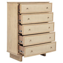 Kailani 5-drawer Bedroom Chest of Drawers Beige Oak - Home & Sleep Outlet