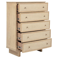 Kailani 5-drawer Bedroom Chest of Drawers Beige Oak - Home & Sleep Outlet
