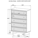 Kailani 5-drawer Bedroom Chest of Drawers Beige Oak - Home & Sleep Outlet