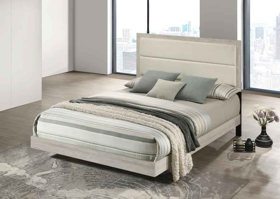Trenton 54-inch Wood Queen Panel Bed Rustic Cream - Home & Sleep Outlet