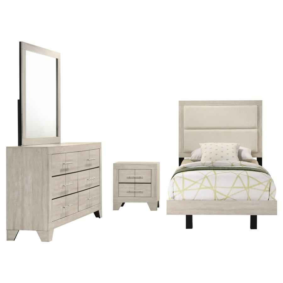 Trenton 4-piece Twin Bedroom Set Rustic Cream - Home & Sleep Outlet