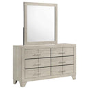 Trenton 6-drawer Bedroom Dresser With Mirror Rustic Cream - Home & Sleep Outlet