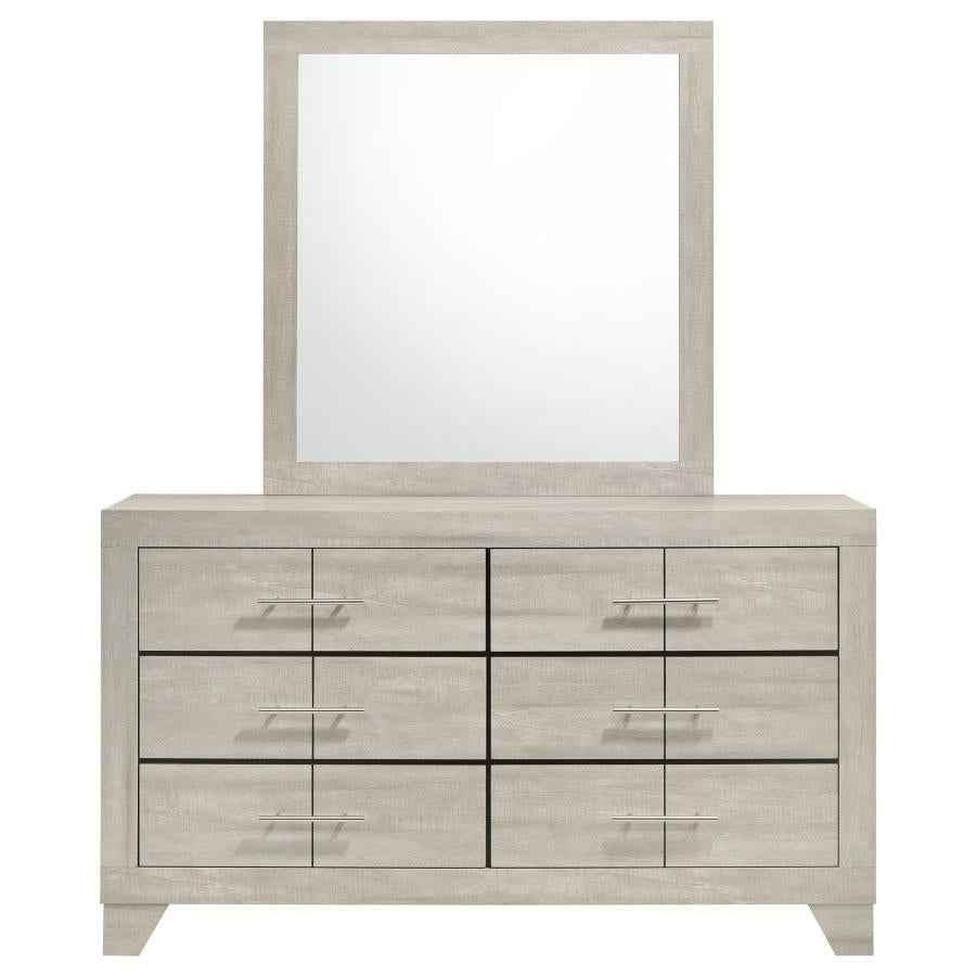 Trenton 6-drawer Bedroom Dresser With Mirror Rustic Cream - Home & Sleep Outlet