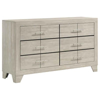 Trenton 6-drawer Bedroom Dresser Rustic Cream - Home & Sleep Outlet