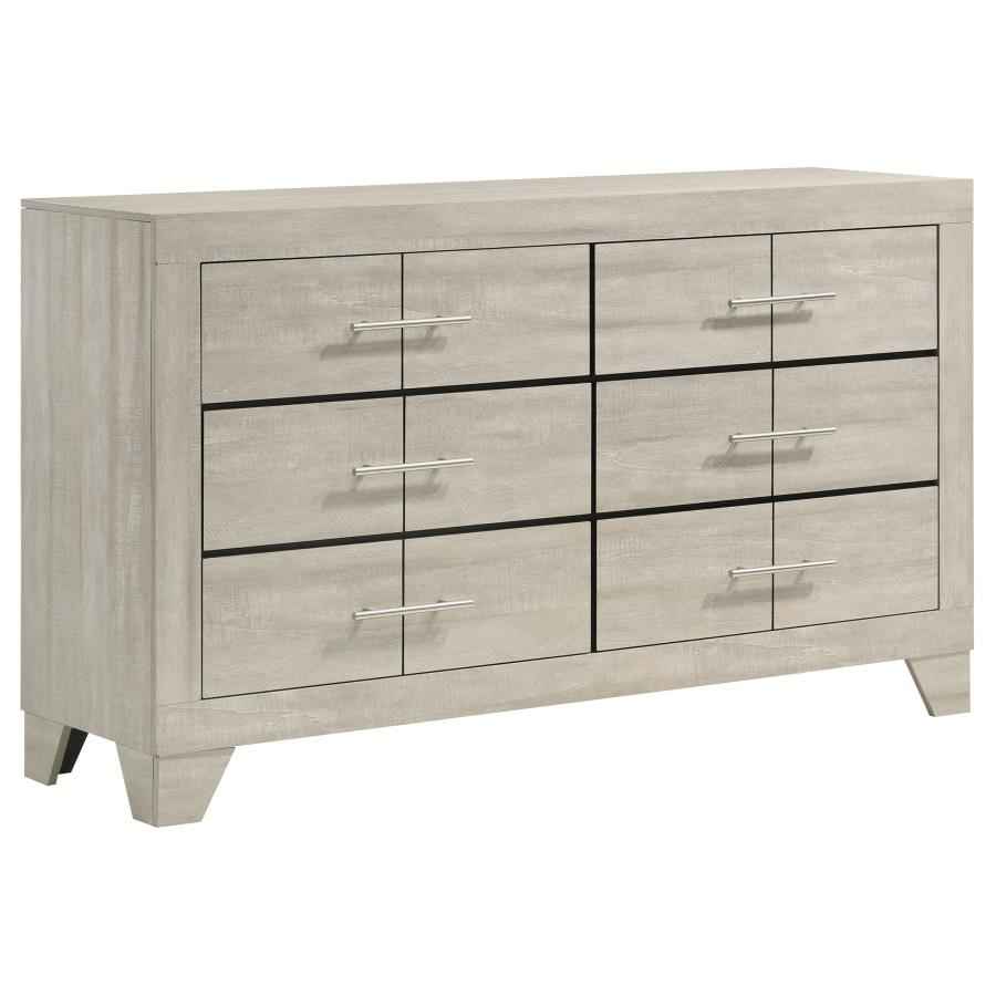 Trenton 6-drawer Bedroom Dresser Rustic Cream - Home & Sleep Outlet