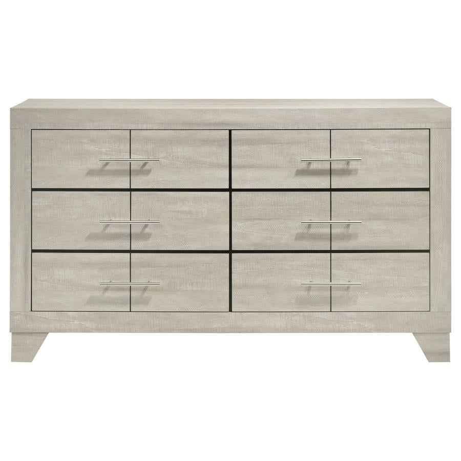 Trenton 6-drawer Bedroom Dresser Rustic Cream - Home & Sleep Outlet