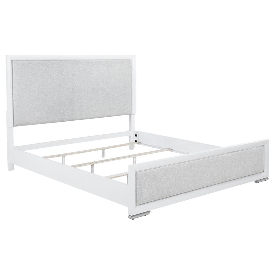 Home & Sleep Outlet - Gracemont 57-inch Eastern King Panel Bed Grey and White