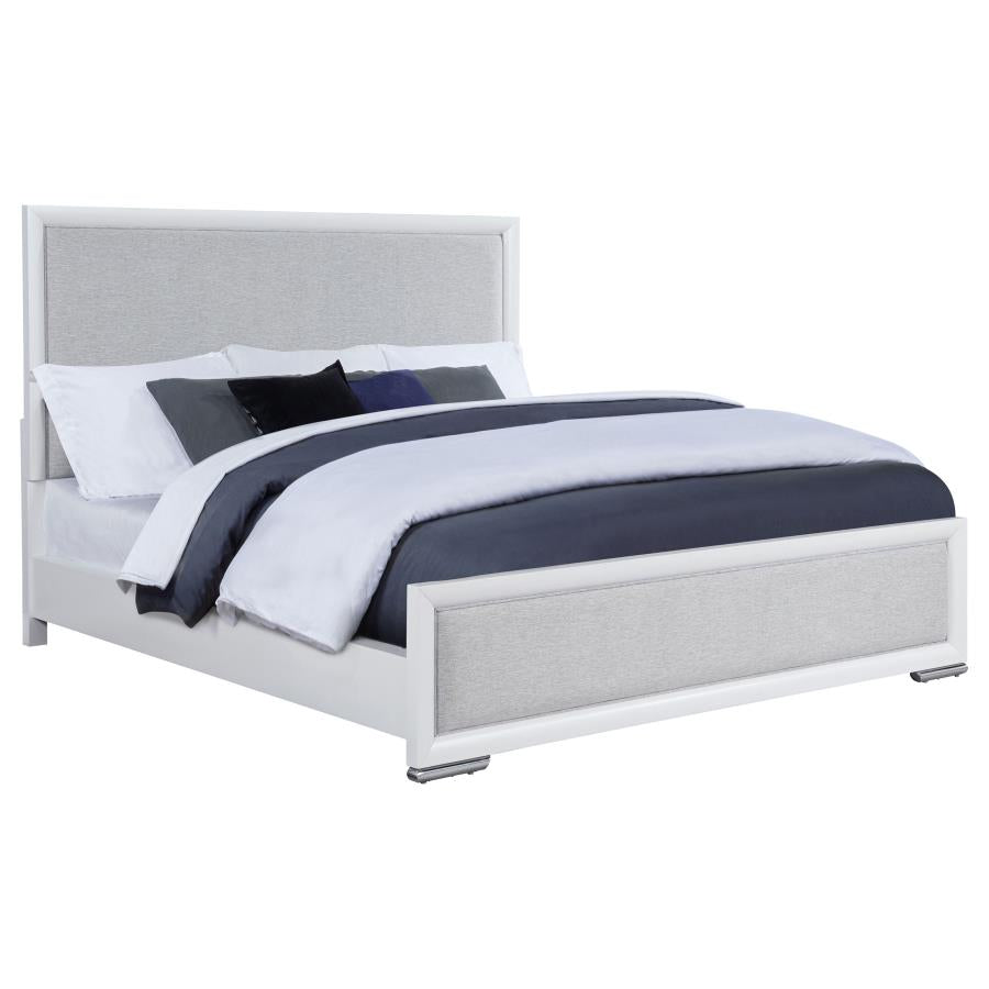 Home & Sleep Outlet - Gracemont 57-inch Eastern King Panel Bed Grey and White