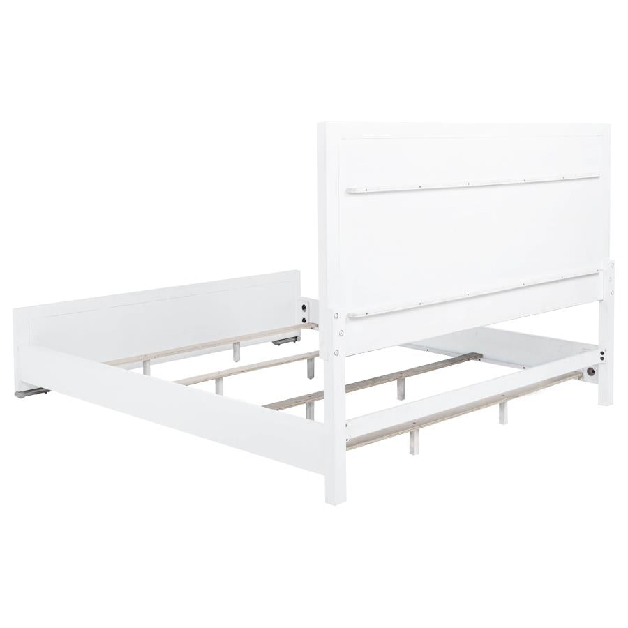 Home & Sleep Outlet - Gracemont 57-inch Eastern King Panel Bed Grey and White