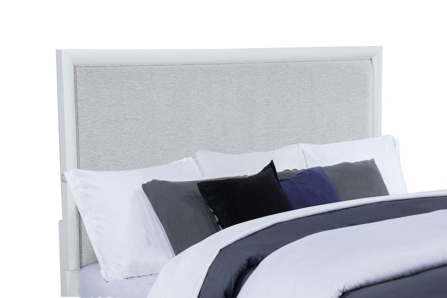 Home & Sleep Outlet - Gracemont 57-inch Eastern King Panel Bed Grey and White