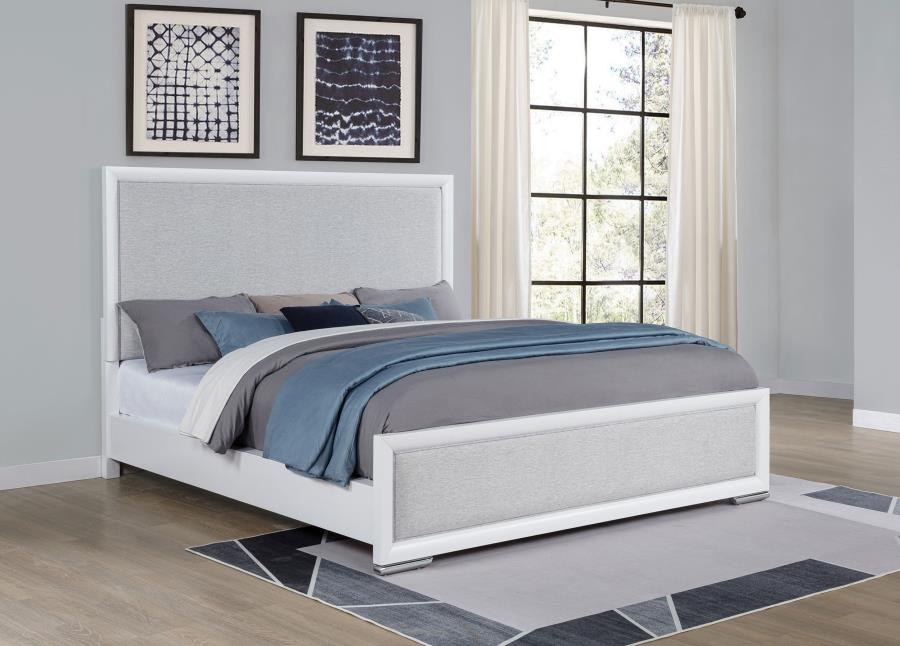 Home & Sleep Outlet - Gracemont 57-inch California King Panel Bed Grey and White