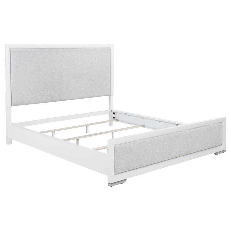 Home & Sleep Outlet - Gracemont 57-inch California King Panel Bed Grey and White