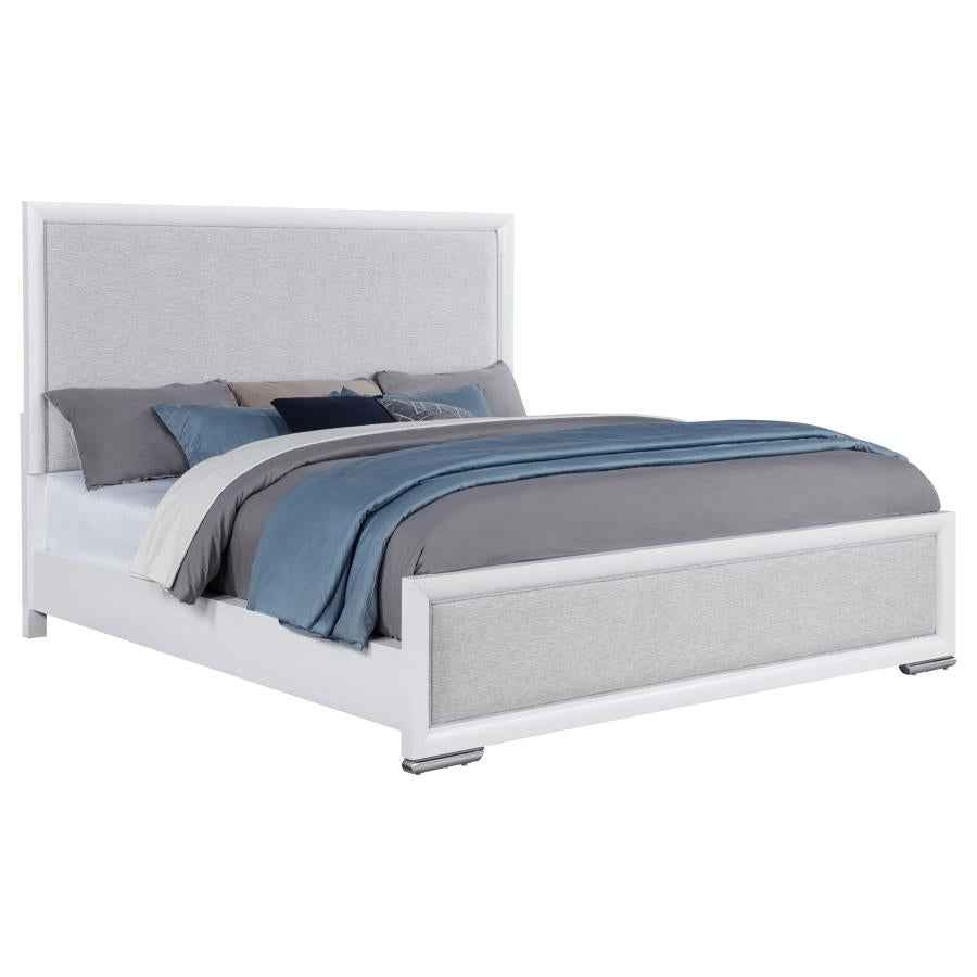 Gracemont 57-inch California King Panel Bed Grey and White - Home & Sleep Outlet