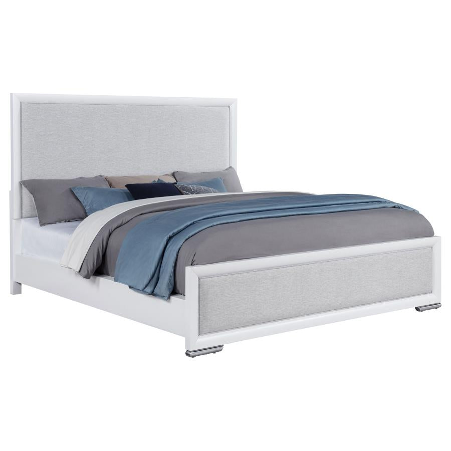 Home & Sleep Outlet - Gracemont 57-inch California King Panel Bed Grey and White