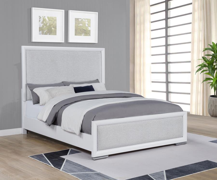 Home & Sleep Outlet - Gracemont 57-inch Queen Panel Bed Grey and White