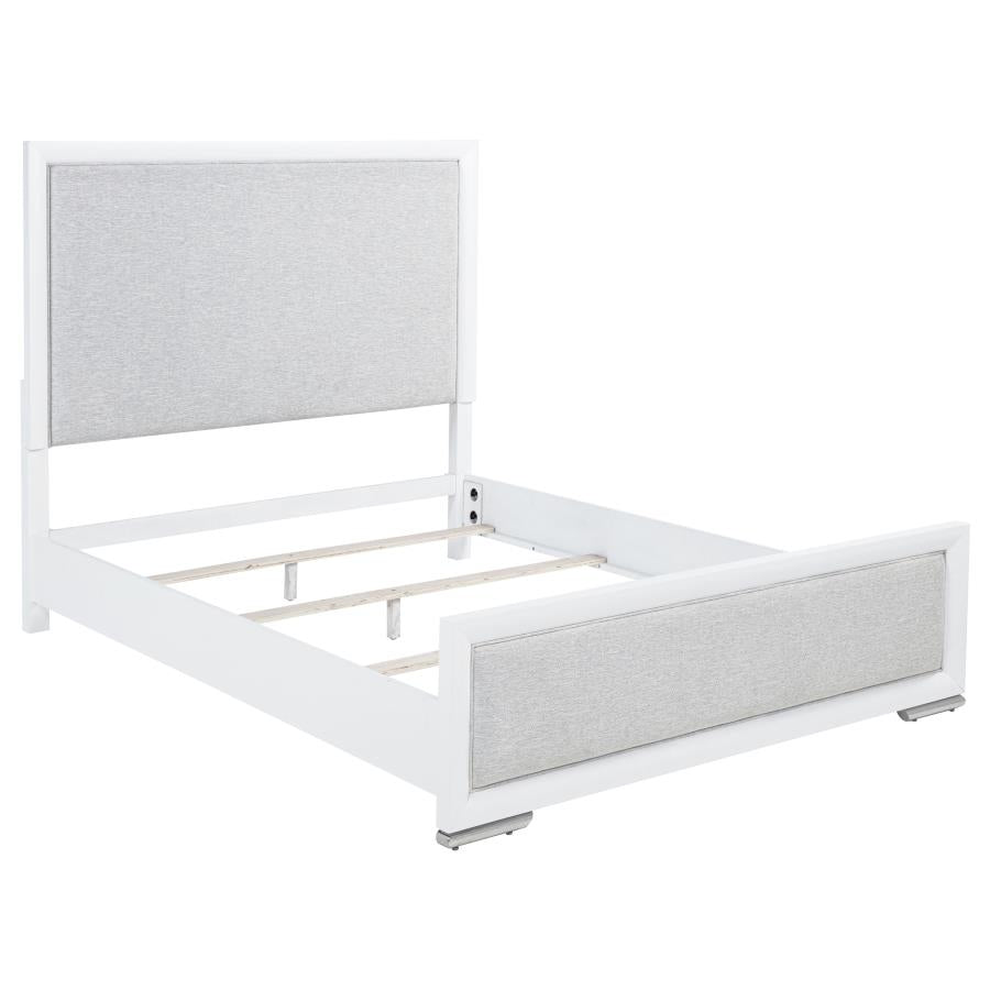 Home & Sleep Outlet - Gracemont 57-inch Queen Panel Bed Grey and White