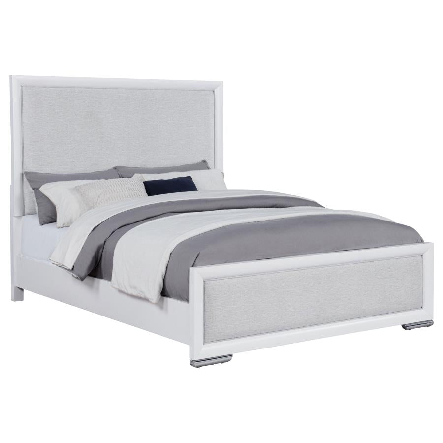 Home & Sleep Outlet - Gracemont 57-inch Queen Panel Bed Grey and White
