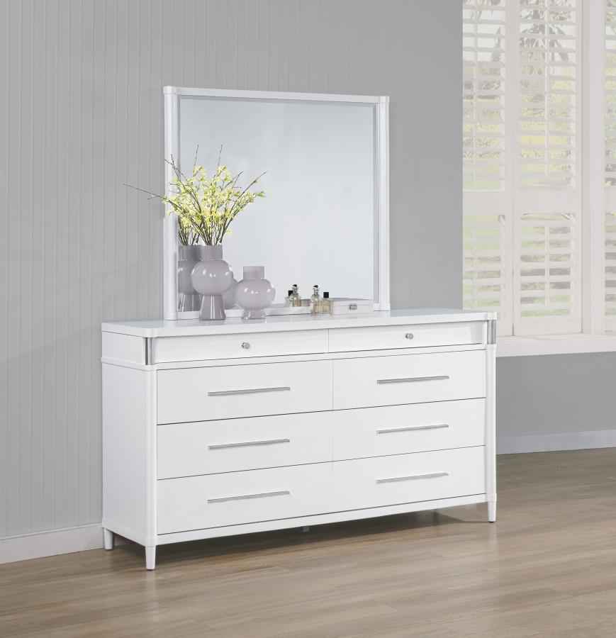 Gracemont 8-drawer Bedroom Dresser with Mirror White - Home & Sleep Outlet