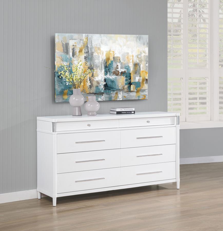 Home & Sleep Outlet - Gracemont 8-drawer Bedroom Dresser Cabinet White