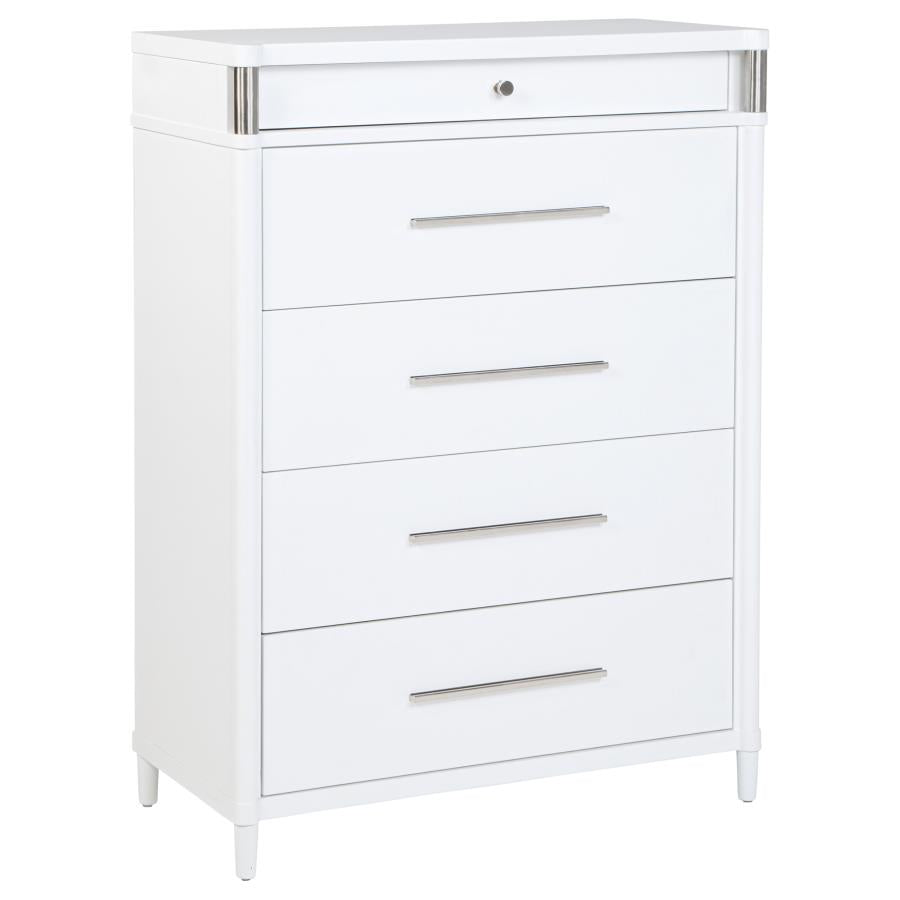 Home & Sleep Outlet - Gracemont 5-drawer Bedroom Chest of Drawers White