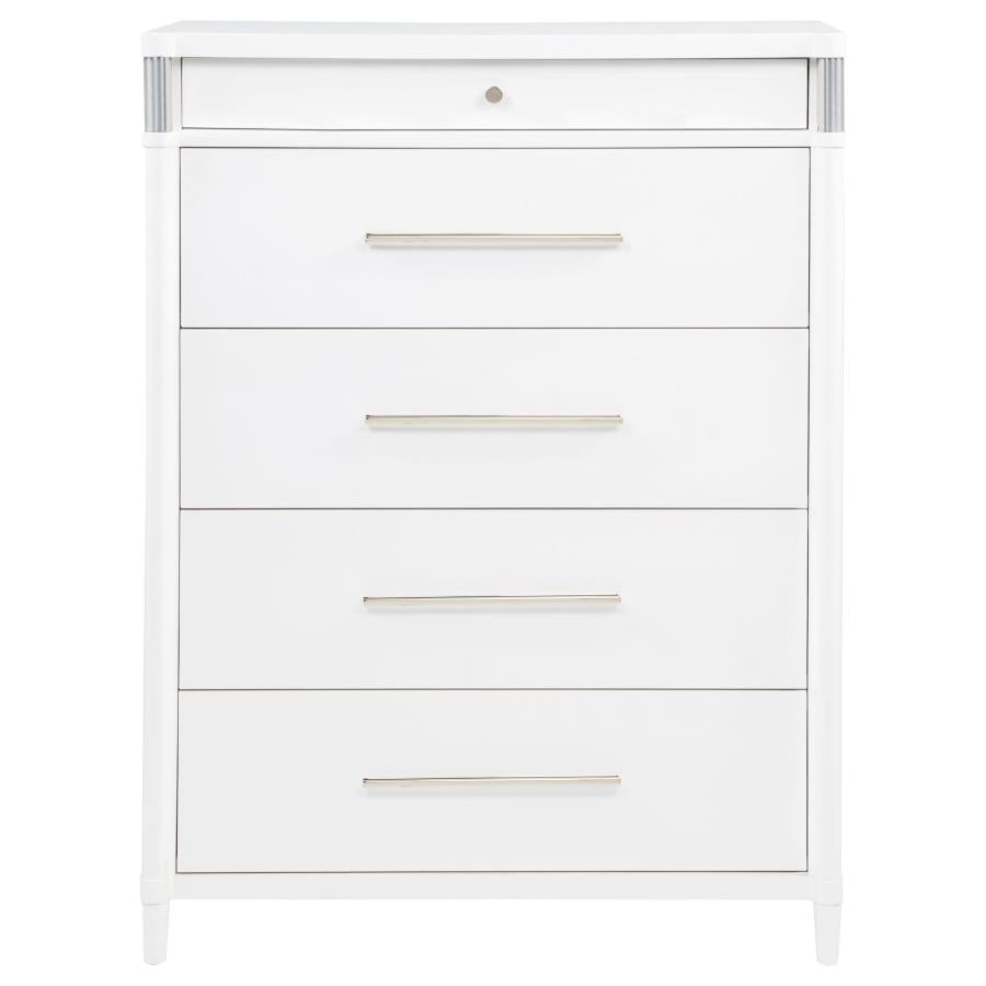 Home & Sleep Outlet - Gracemont 5-drawer Bedroom Chest of Drawers White