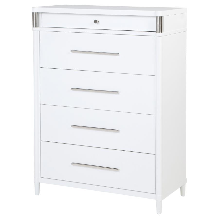 Home & Sleep Outlet - Gracemont 5-drawer Bedroom Chest of Drawers White