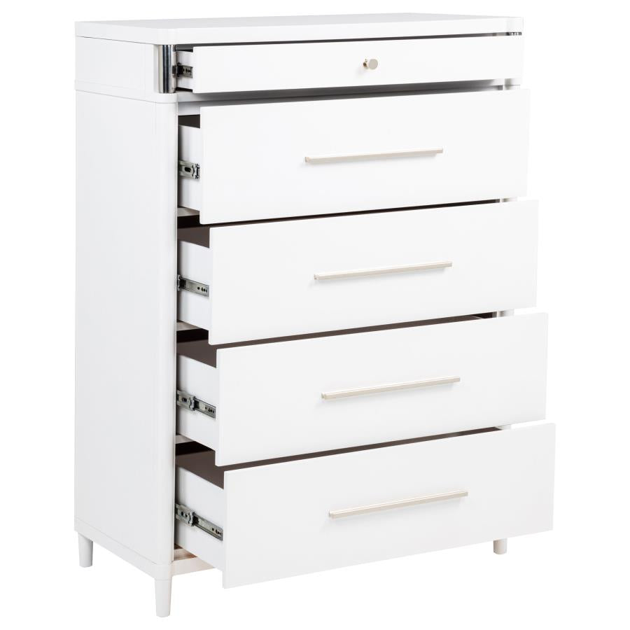 Home & Sleep Outlet - Gracemont 5-drawer Bedroom Chest of Drawers White