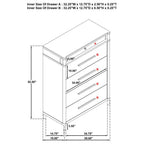 Home & Sleep Outlet - Gracemont 5-drawer Bedroom Chest of Drawers White