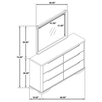 Ladera 6-drawer Bedroom Dresser and Mirror Light Elm