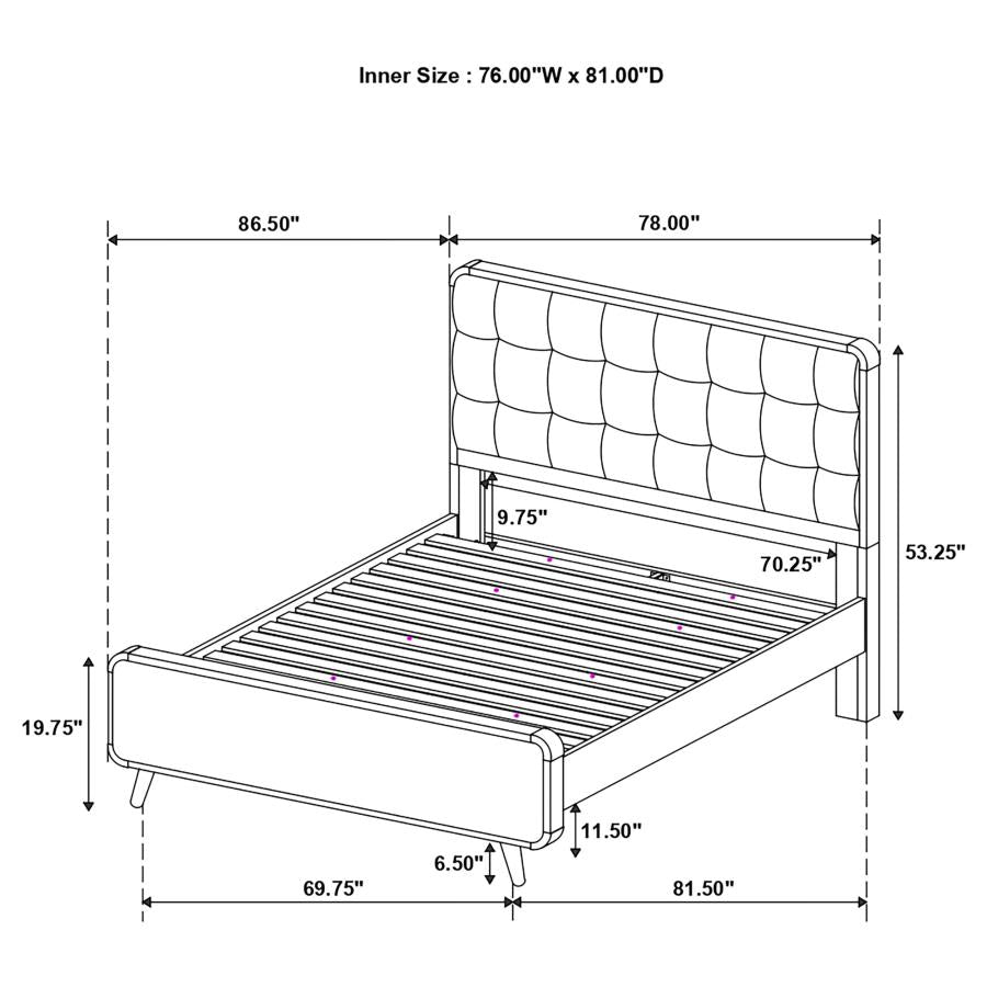 Robyn 4-piece Eastern King Bedroom Set Light Ash