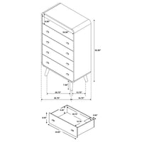 Robyn 5-piece Eastern King Bedroom Set Light Ash