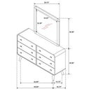 Robyn 6-drawer Bedroom Dresser and Mirror Light Ash