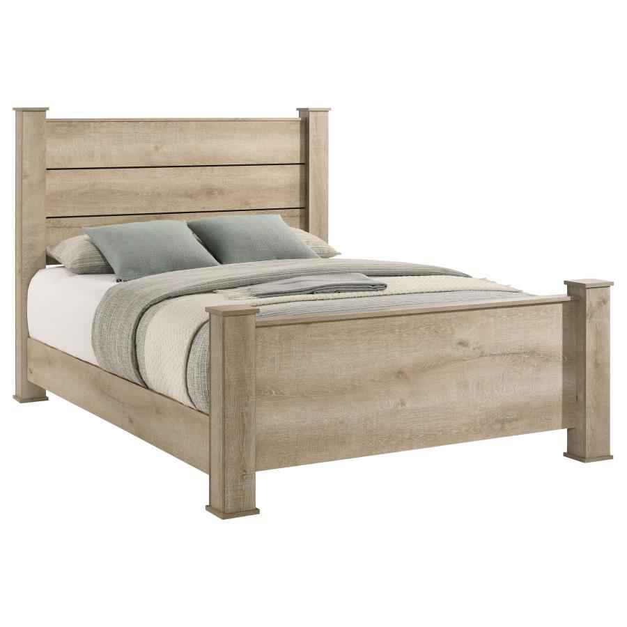 Oakglen 55-inch Eastern King Panel Bed Weathered Oak
