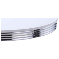Retro Round 42-inch Wood Top Dining Table White and Chrome