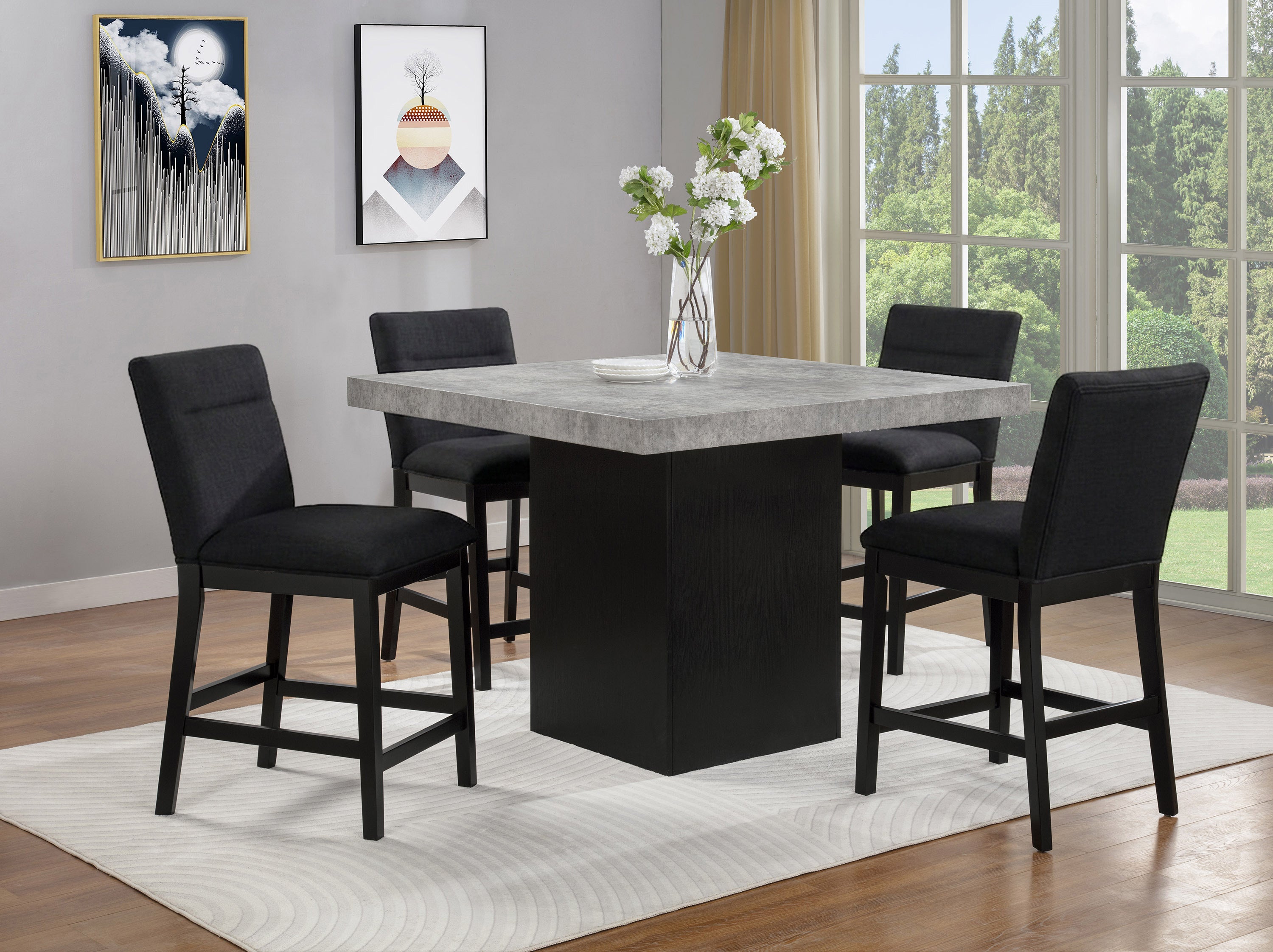 SEBASTIAN 2725BK-6P (6-Piece Counter Dining Set)